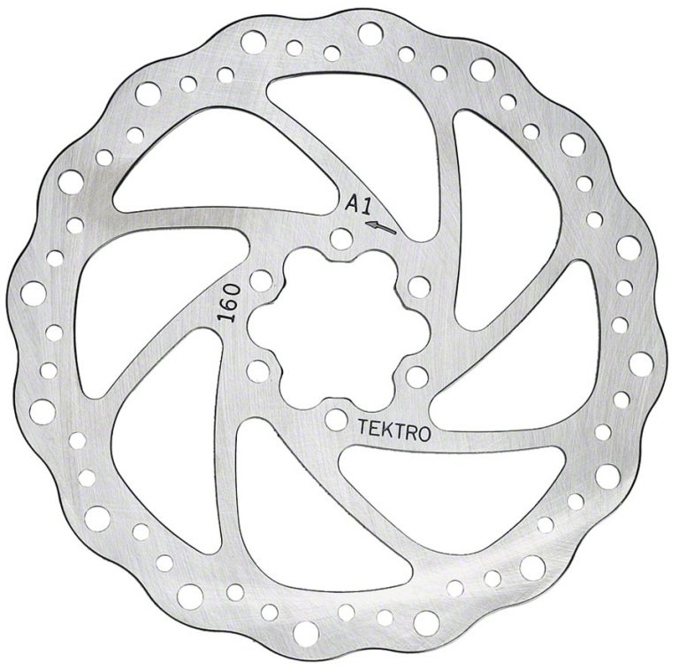 Tektro Wavy Type Disc Brake Rotor 160mm 6 Bolt Silver Corvallis